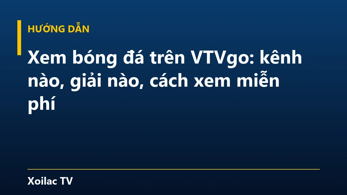 Xem bóng đá trên VTVgo: kênh nào, giải nào, cách xem miễn phí